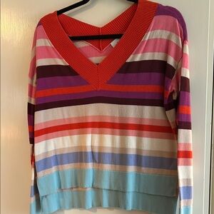 Colorful CAbi  Striped V-Neck Sweater
